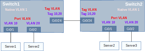 ポートVLANとタグVLANのイメージ図